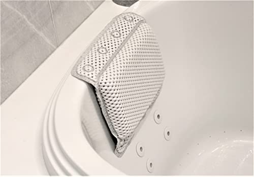 Luxurious Memory Foam Spa Bath Pillow for Tub Neck and Back Support - 8 Suction Cups, Non-Slip Design, Soft Cushion for Relaxing Soaks, by Dependable Industries (Pack of 2) - size: 12.5" x 12" (Pack of 2)