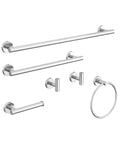 6 Pcs Chrome Bathroom Hardware Accessories Set SUS304 Stainless Steel Towel Rack and Toilet Paper Holder Set Towel Bar Set Wall Mounted by HOMEMYSTIQUE - color: Chrome, size: 6 Pieces