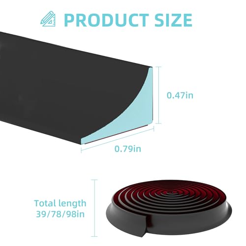 Shower Threshold Water Dam,Walk in Shower Water Guard, Shower Dam Water Barrier Bathroom Sink Splash for Dry And Wet Separation Caulk Seal Strip Edge Trim (98Inch, Black) - color: Black, style: 98Inch