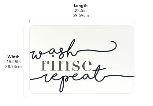FloorPops Wash Rinse Repeat Navy Quick Dry Diatomite Non Slip Stone Bath Mat - color: Wash Rinse Repeat Navy Stone