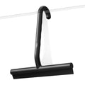 Silicone Shower Squeegee with Hook,Dual-Sided Design with Scraper & Scrub Surface, Shower Squeegee for Glass Doors (Classic Black) - color: Classic Black