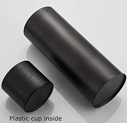 Black Toilet Plunger with Holder Bathroom Metal Canister Holder Drip Cup, Heavy Duty, Deep Cleaning - color: Black