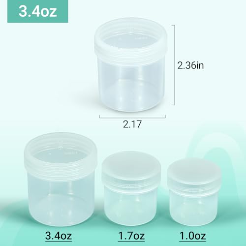 ASEVAT 3.4 oz Wide Mouth Lab Reagent Bottles, Laboratory Grade Chemical Container, Sealed Leak-proof Translucent HDPE Bottle, Pill Bottle, Water Sample Jars(6 Pcs) - size: 3.4 oz