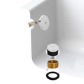 Westbrass A931K-26 Universal 1-3/8" Fine Thread Tip-Toe Bathtub Drain Plug Trim Set with One-Hole Overflow Faceplate and 1-1/2" Adapter Bushing, Polished Chrome - color: Polished Chrome