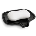 Multi-Color Ceramic Soap Dish for Kitchen or Bathroom, Easy to Clean, Self Draining Soap Holder, Keeps Soap Dry (Black) - color: Black
