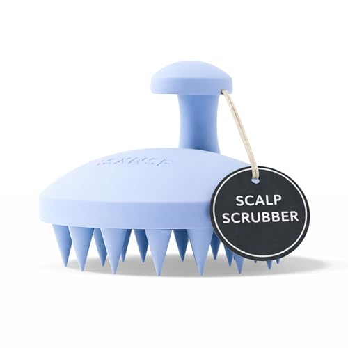 SXNSE - Revive Silicone Scalp Massager, Arctic - Manual Hair & Scalp Scrubber for Dandruff, Buildup, Itch, & Hair Growth - Soft Exfoliating Silicone Bristles for Wet & Dry Hair, Flake-Free Finish - color: Arctic