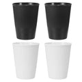 uxcell 4 Pcs Simple Toothbrush Cup, 3.3 x 3.3 x 4.2 Dishwasher Safe Bathroom Tumbler Reusable Plastic Cup Set for Storing Toothpaste Combs, Black/White - color: Black/White