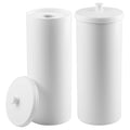 iDesign Freestanding Bathroom Toilet Paper Storage Holder, 2-Pack, White | With Lid, Holds 3 Extra Rolls - color: White, size: Pack of 2, style: Lid with Handle