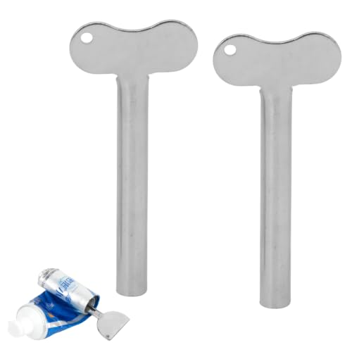 2Pcs Metal Tube Squeezer Keys, Toothpaste Roller, Salon Tube Squeezers, Bathroom Aids and Accessories (B) - color: B