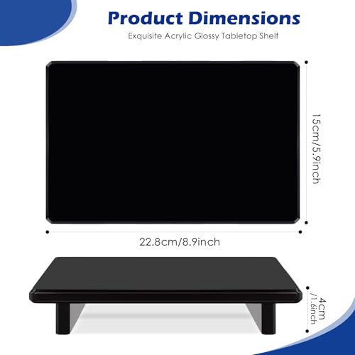 Large Black Acrylic Vanity Tray, Bathroom Countertop Organizer & Holder | 2-Pack, 12mm Thick, Raised Feet | Plant, Perfume & Cosmetic Display | Vanity, Nightstand, Desk, Sink & Kitchen Decor - size: Black-Large-9 x 5.9 x 1.5 inches