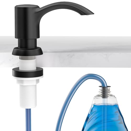 SAMODRA Built-in Kitchen Sink Soap Dispenser with Extension Tube Kit - Matte Black Finish, Leak-Proof Design, No Top Refill Required (39" Tube) - color: Matte Black, style: 39" Tube