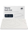 ZIKIBL Stone Bath Mat Diatomaceous Earth Shower Mat Non-Slip Super Absorbent Diatomite Stone Mats for Bathroom Floor/Ktichen Cuonter Quick-Drying Easy to Clean (24''*16''White) - color: White