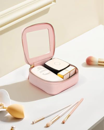 Travel Clear Makeup Bag Set, TSA Approved Cosmetic Bag Case with Zipper Portable Makeup Pouch Toiletry Bag Traveling Cosmetic Organizer Storage Bag Car Organizer Car Essentials - color: Mini Pink