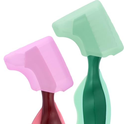 Anbbas 2pcs Silicone Denture Brush Cover Fit Most Denture Toothbrushes(Green and Pink) - color: Green and Pink