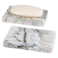 2 Pcs Soap Holder for Bathroom, Marble Soap Dish for Kitchen Countertop, Tray with Creative Wavy Design, Soap Saver for Bath Tub, Sponges, Italian Natural Stone(Bianco Palomino) - color: Bianco Palomino