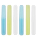 6 Pack Travel Toothbrush Containers Case Portable Plastic Breathable Toothbrush Holder Storage Dust-Proof and Sanitary for Travel Camping School Business (Blue, Yellow, Clear) - color: Blue, Yellow, Clear