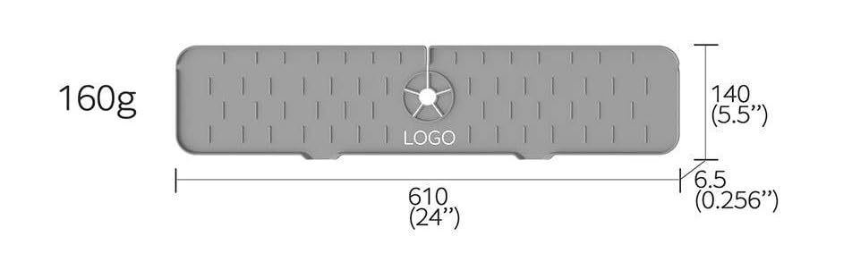 Kitchen Faucet Sink S0plash Guard, Silicone Faucet Water Catcher Mat, Sink Draining Pad Behind Faucet, Rubber Drying Mat For Kitchen & Bathroom Countertop Protect (Black)