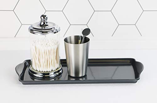 Reston Lloyd Melamine Plastic Tidbit Tray, BPA-Free, Food Safe, Multipurpose Platter Serving Tray, Bathroom/Table Organizer, Charcoal - color: Charcoal, size: 14.7" x 6.5" x 0.8"
