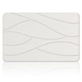 Veeloim Stone Bath Mat Diatomaceous Earth Shower Mat Non-Slip Super Absorbent Diatomite Stone Bath Mats for Bathroom Floor Quick Drying Natural Easy to Clean(23.6''×15.4" White) - color: Line1-white