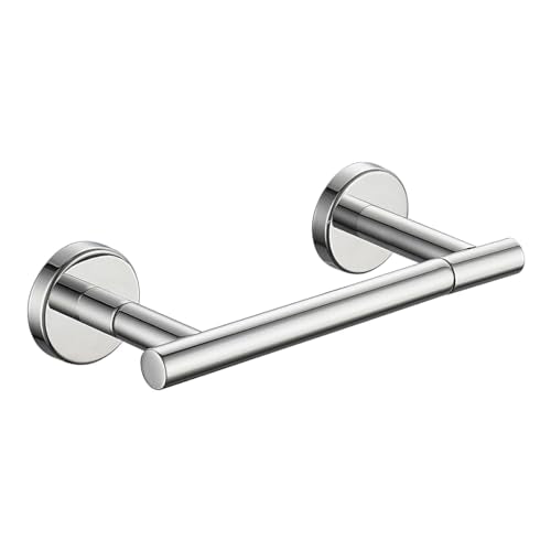 JQK Chrome Toilet Paper Holder, Double Post Pivoting Tissue Holder Wall Mount, 304 Stainless Steel Hold Mega Rolls, TPH150-CH - color: Polished Steel