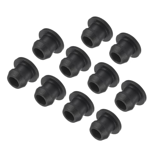 MECCANIXITY Silicone Snap in Locking Hole Plugs,Rubber Panel Seal Cover Flush Type Panel Round for Kitchen Rubber Bulkheads Waterproof Sealing Plugs 7.5mm/0.3 Inch Diameter Black,Pack of 10 - size: 7.5mm