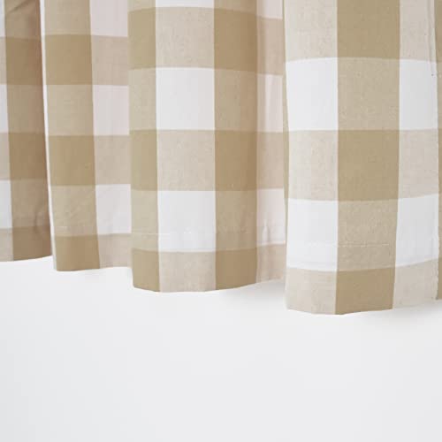 3 Pc Cotton Classic Country Farmhouse Kitchen Window Curtain -Beige & White Buffalo Check Tier & Valance Set, 54" x 18" / 27" x 36" - color: Plaids Beige&white, size: 27"W x 36"L (Pack of 3)