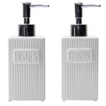 Ceramic Soap Dispenser Set, 2 Pack Hand and Dish Soap Dispenser with Funnel for Kitchen and Bathroom, White - color: White