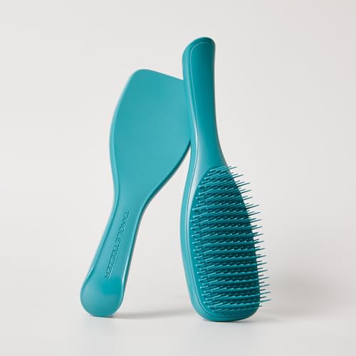Tangle Teezer Ultimate Detangler Brush, Straight to Wavy, Teal | Patented two-tier, regular-flex teeth reduce breakage & split ends on wet or dry hair; Shower-friendly hairbrush for all ages - color: Transformative Teal