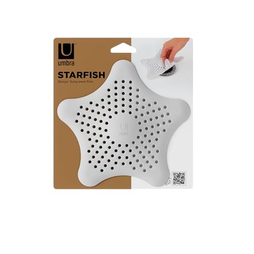 Umbra Starfish Drain Cover/Hair Catcher, White - color: White, size: 1 Count (Pack of 1)