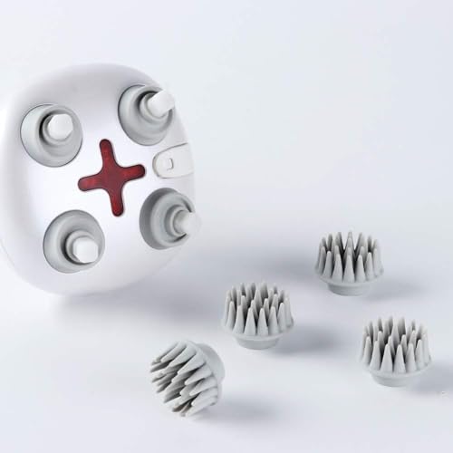 Electric Scalp Massager, Head Scratcher Mimics Four-Finger Kneading Massage, Rechargeable & Waterproof, Pets Massager - color: White, size: Standard