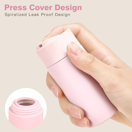 Travel Bottles for Toiletries, 5 Pack Travel Size Containers, TSA Approved Leak Proof - Silicone Toiletry Containers with Clear Bag for Shampoo, Conditioner & Lotion, Travel Essentials - color: Pink