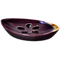 Ceramic Soap Dish with Self Draining Tray for Bar Soap, Bathroom, Kitchen (Purple No.2) - color: Purple No.2
