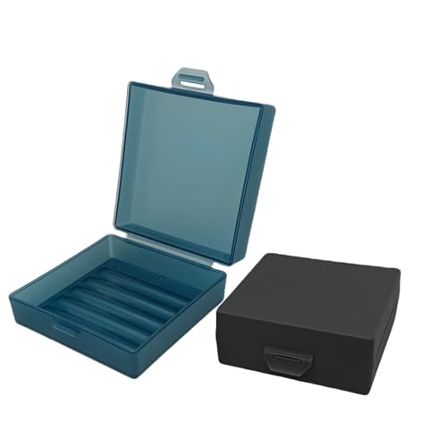 Soap Holder 2 Pack, Shower Bar Case Box Fit Dr Squatch, Waterproof Travel Container with Lid, Square Bathroom Soap Dish for Camping Gym Outdoor Traveling (Black/Blue) - color: Black / Blue