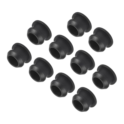 MECCANIXITY Silicone Snap in Locking Hole Plugs,Rubber Panel Seal Cover Flush Type Panel Round for Kitchen Rubber Bulkheads Waterproof Sealing Plugs 11.5mm/0.5 Inch Diameter Black,Pack of 10 - size: 11.5mm