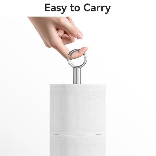 Toilet Paper Holder Stand - with Reserve Function, Free-Standing Toilet Paper Storage Holder, Stainless Steel