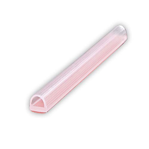 eatelle Vinyl Bulb Translucent Shower Door Seal for 1/4" (6mm) Gap with Pre-Applied 3M Tape, Adhesive Bathroom Seal Strip for 1/4" Thick Glass and UP(3/8, 1/2 Glass) 95 Inch Long