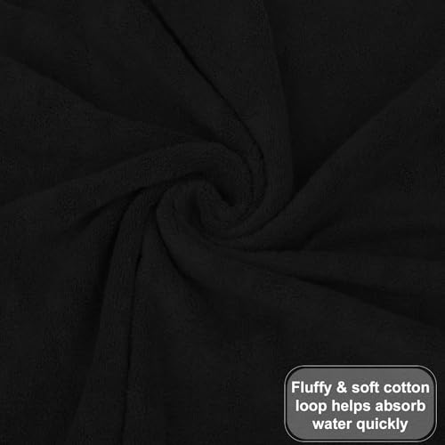 GOLD TEXTILES Premium Hand Towels for Bathroom -100% Ring Spun Cotton (Black,4 Pack, 16x30 Inches) Luxury Soft Absorbent & Quick Dry, Bathroom Hand Towel Perfect for Hotel, Salon, Gym & Spa - color: Black, size: 4 Pack 16x30