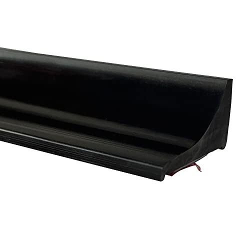 118 Inch Silicone Shower Threshold Water Barrier, Dam for Frameless Shower Door, Corner Bathroom Water Guard (Black) - color: Black, size: 118 Inch