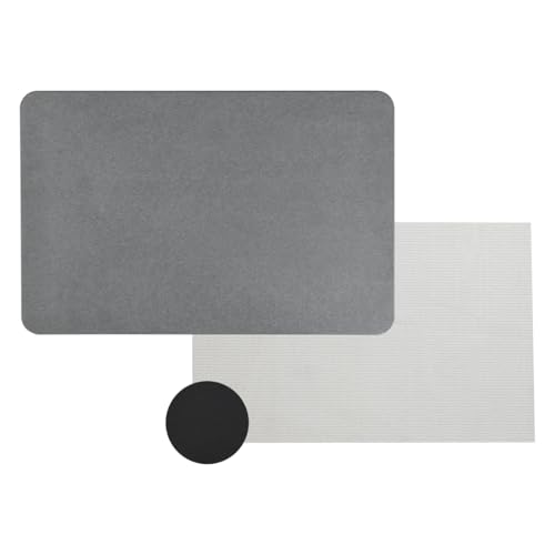 J&V TEXTILES Stone Bath Mat Diatomaceous Earth Shower Mat Non-Slip Super Absorbent Diatomite Stone Mats for Bathroom Floor Quick-Drying Easy to Clean (24''*15'') (Dove Grey) - color: Dove Grey