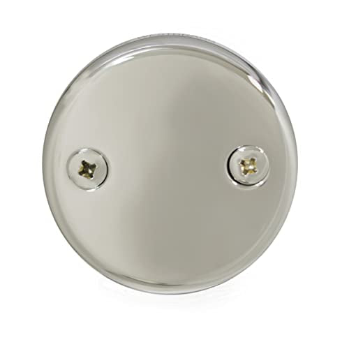 Westbrass D93-2-05 1-1/2" Tip-Toe Bathtub Drain Trim with Two-Hole Overflow, Polished Nickel - color: Polished Nickel, size: 1 Pack