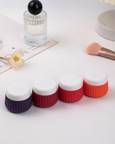 Mrsdry 4 Pack Travel Size Toiletries, TSA Approved Silicone Jars, Leak-Proof, Wide Opening, Portable with Clear Bag - color: Rose, size: 1 oz