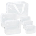 APREUTY Clear Makeup Bags, TSA Approved 6 Pcs Cosmetic Makeup Bags Set Clear PVC with Zipper Handle Portable Travel Luggage Pouch Airport Airline Vacation Organization (Bright White) - color: Bright White-6PCS (Large+Medium+Small)
