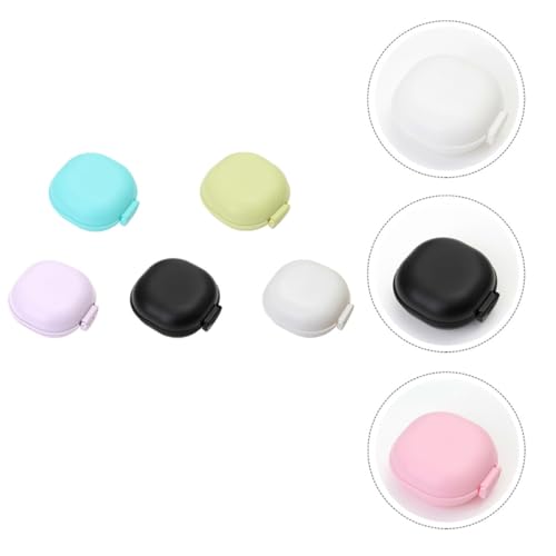 minkissy Travel Soap Holder Box with Lid 5pcs Set Portable Plastic Travel Soap Container Case for Camping Gym Bathroom Random Color