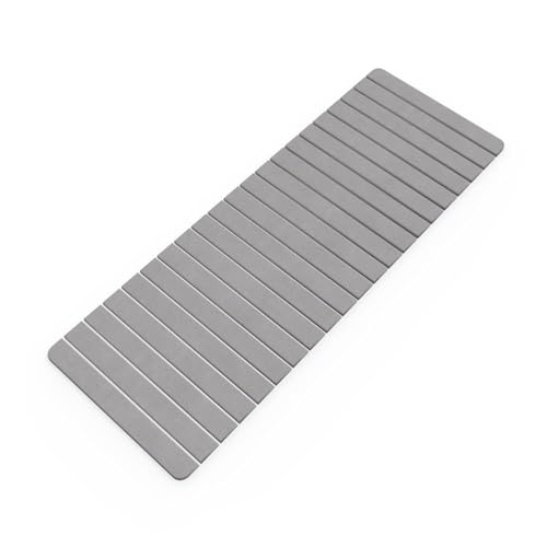 Bergamo Art Modern 58x21 Diatomite Stone Extra Large Bath Mat in Gray - color: Grey