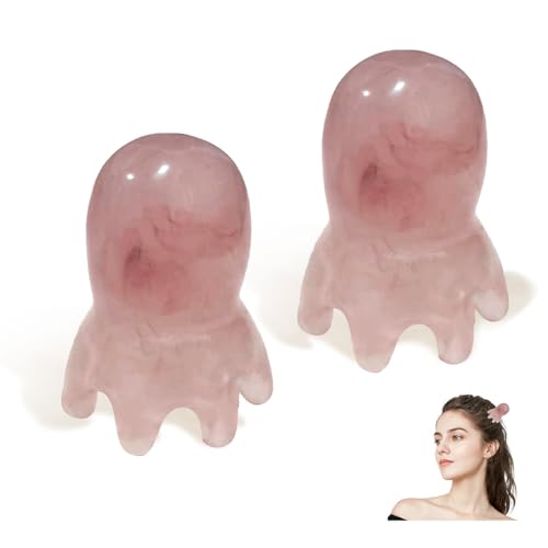 NIIIYTYB 2Pcs Head Massage Tools - Scalp Massager & Scraper for Deep Relaxation - Acupressure Massager - Pink - color: Pink