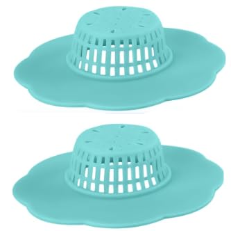 2Pcs Blue Hair Catcher Silicone Hair Stopper Shower Drain Covers Easy to Install and Clean Suit for Bathroom Bathtub and Kitchen Bathroom Sink and Bathtub Accessories