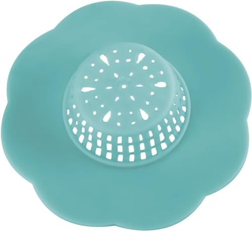 2Pcs Blue Hair Catcher Silicone Hair Stopper Shower Drain Covers Easy to Install and Clean Suit for Bathroom Bathtub and Kitchen Bathroom Sink and Bathtub Accessories
