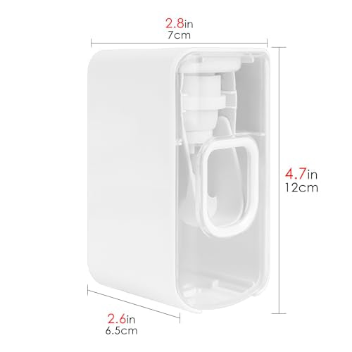 2 Slot Toothbrush Holder and Toothpaste Dispenser Wall Mounted, Automatic Toothpaste Squeezer, 2 in 1 Tooth Brush Toothpaste Organizer for Shower (Clear) - color: Clear, size: 1