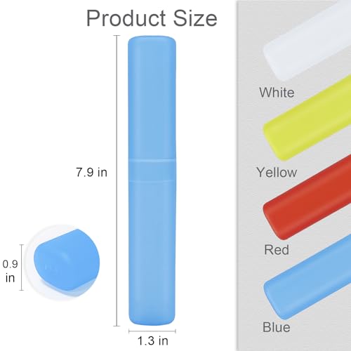 Mulbozy 4 Pack Portable Travel Toothbrush Case, Transparent Breathable Plastic Toothbrush Holder for Home, Travel, Business, Camping, School - color: Style B-Blue, Red, Yellow, White