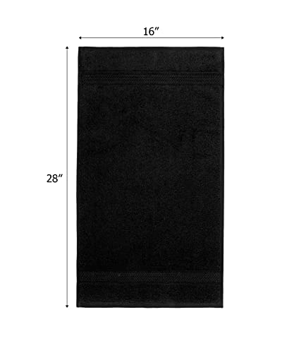 COTTON CRAFT Ultra Soft Hand Towels - 6 Pack -16x28-100% Cotton Face Towel Set - Absorbent Quick Dry Everyday Luxury Hotel Bathroom Kitchen Spa Gym Shower Pool Camp Travel Picnic - 580 GSM - Black - color: Black, size: 6 Pack Hand Towels